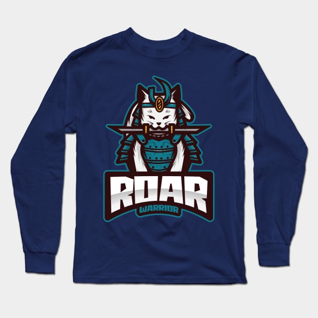 Roar Warrior Cat Long Sleeve T-Shirt by DM_Creation